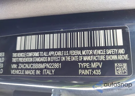 2021 Jeep Renegade Latitude Fwd z USA, uszkodzony, nr VIN ZACNJCBB8MPN22861